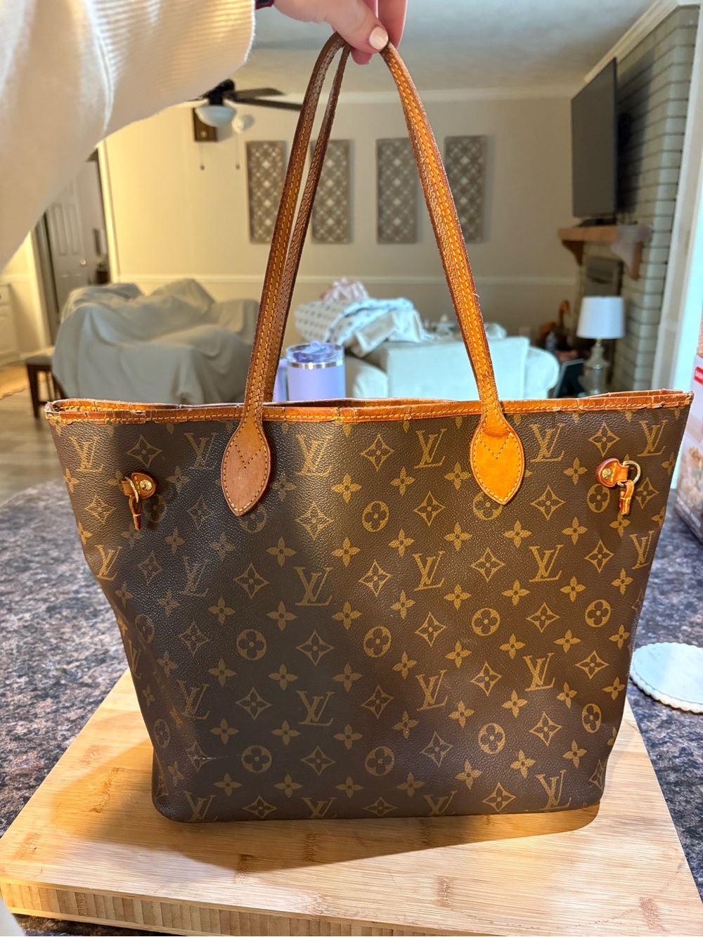 Louis Vuitton Brown Monogram Canvas Tote with Vachetta Leather Straps